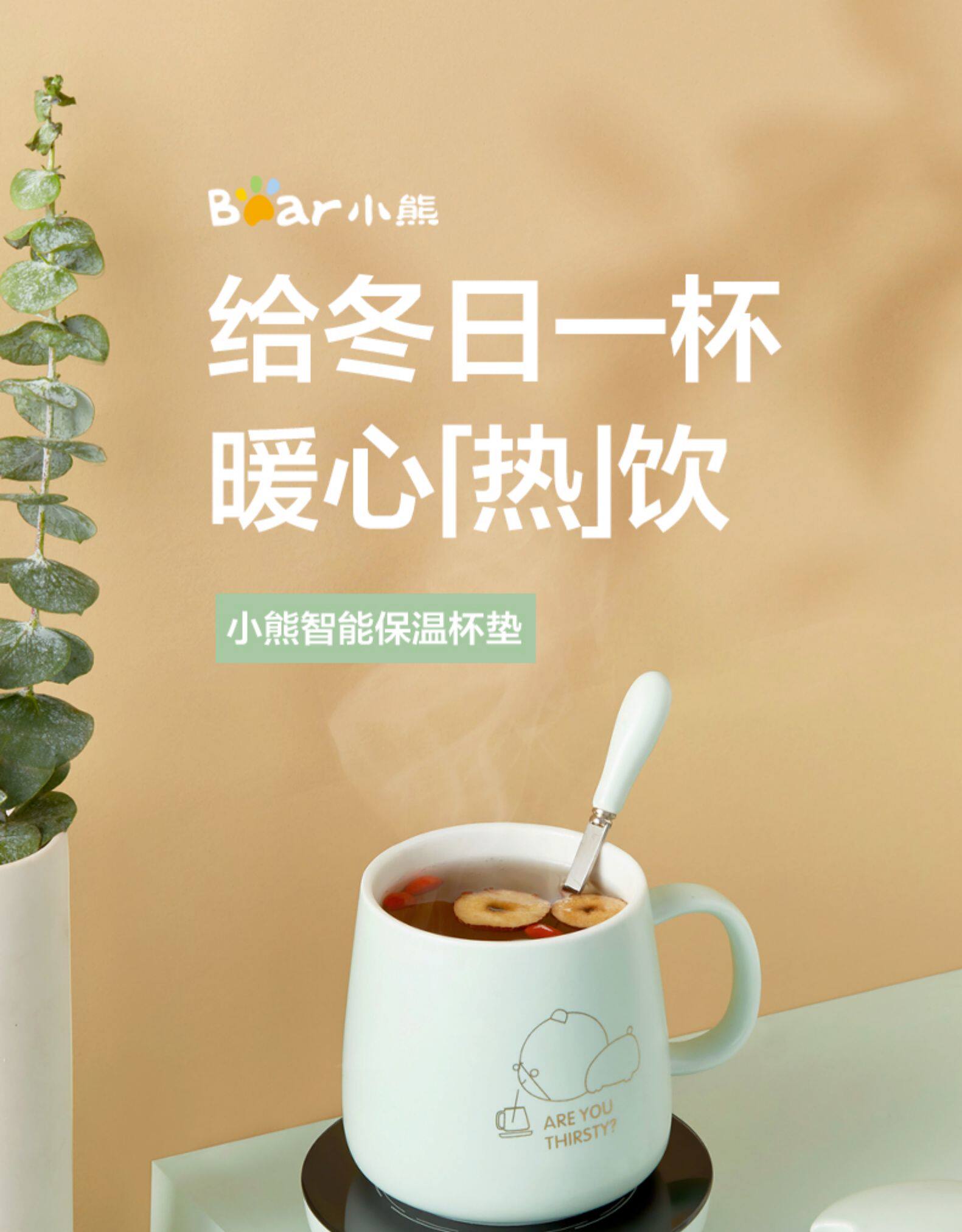 小熊 55度恒温加热器+杯子 图1