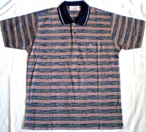 Value promotion SQ2099 three-gun stripe mercerized cotton breathable refreshing and comfortable mens short sleeve T-shirt stripes small defective