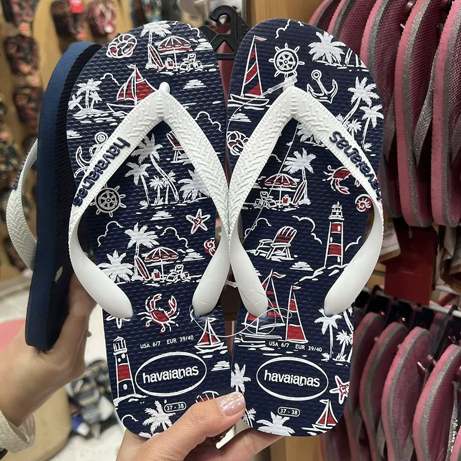 Новые бразильские Havaianas Havana шлепанцы морской стиль нескользящие повседневные пляжные тапочки лета мужчин