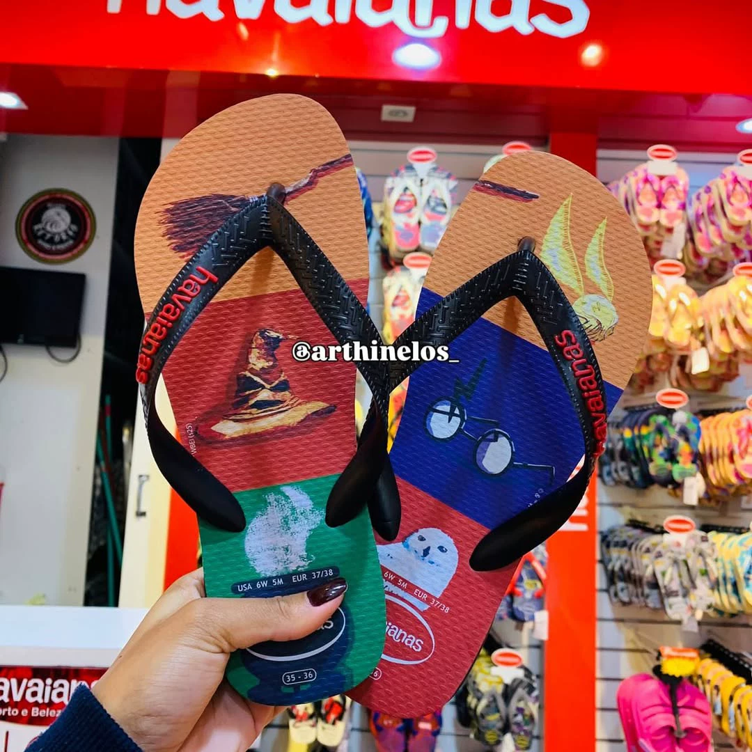 Шлепанцы Havaianas Гарри Поттер, нескользящие шлепанцы с плоской подошвой для пляжа