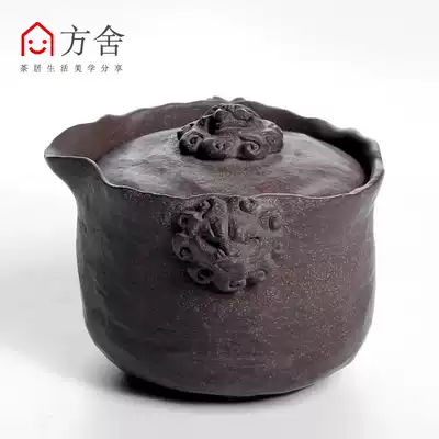 Fangshe Natural stone Teapot Wooden fish Stone Teapot Handmade Stone Tea set Kung Fu Tea Pot Tea Ceremony Household Pu'er Tea Pot