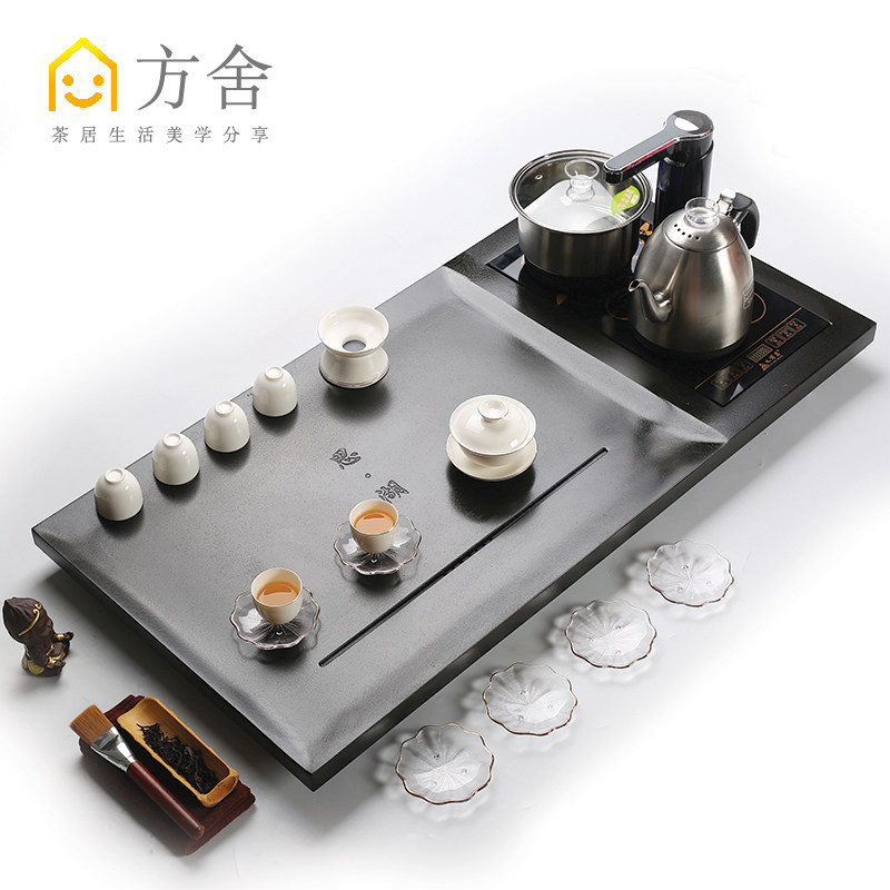 Uginshi Tea Tray Burning Water Pot One-piece Home Brief Stone Large Tea Table Live Magnetic Furnace Suit Modern Day Style