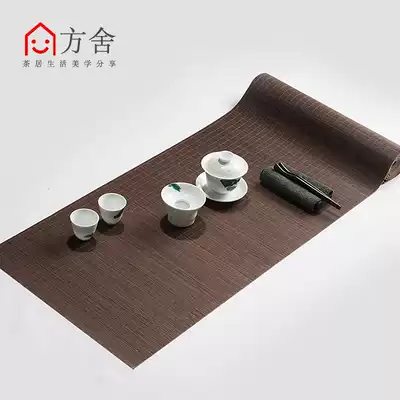 Fangshe bamboo tea mat, bamboo curtain, bamboo mat, bamboo mat, linen tea towel, Taiwan tea Ceremony, table flag, tea set, Japanese tea ceremony