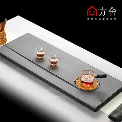 Wujin stone tea tray large household Japanese-style simple drainage tea table Rectangular stone tea sea Kung Fu tea tray