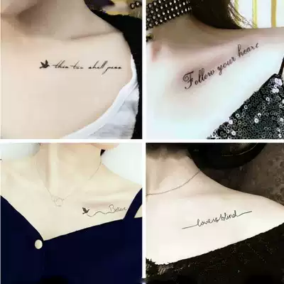 50 sheets of letters Japanese-style neck tattoo stickers small tattoo pattern template clavicle tattoo pattern female neck long-lasting