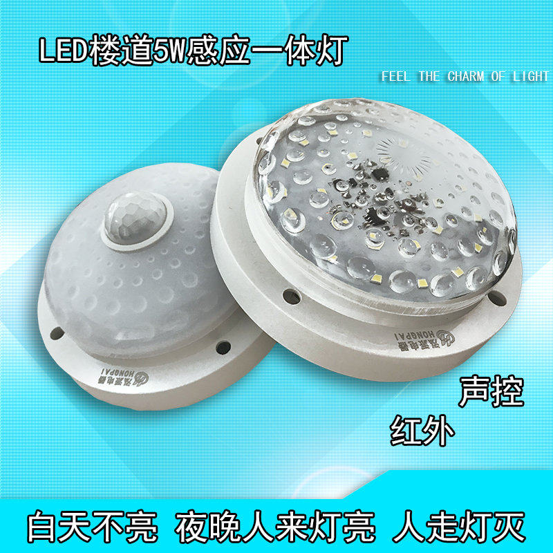 Sound and light control of human body induction ceiling lamp engineering Home aisle hallway stairway LED sound control infrared induction lamp