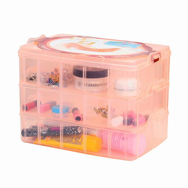 Multilayer large number transparent plastic containing box Cosmetic First Accessories box Multi-g Covered Parts Storage Box Medicine Box