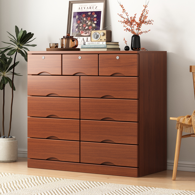 Five-Drawer Cabinet, Solid Wood Drawer Cabinet, Simple Modern Storage Cabinet, Drawer-Type Multi-Functional Bedroom Cabinet, Seven-Drawer Cabinet