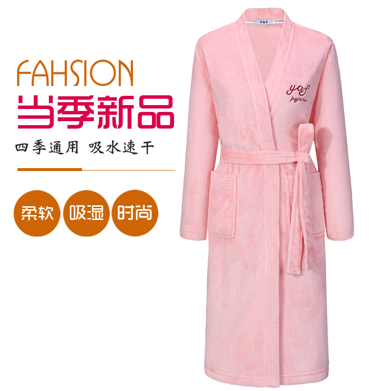 2025 New Couple's All-Season Absorbent Bathrobe, Women's Long-Sleeved Coral Velvet Thin Strap Bathrobe, Men's Home Wear Bathrobe 2025 New Couple's All-Season Absorbent Bathrobe, Women's Long-Sleeved Coral Velvet Thin Strap Bathrobe, Men's Home Wear Bathrobe