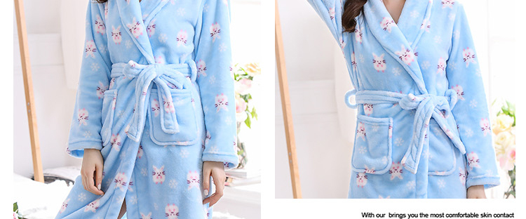 Dày flannel áo choàng tắm nữ kích thước lớn áo dài sexy nightdress san hô fleece đồ ngủ nam giới và phụ nữ mùa thu và mùa đông áo choàng tắm