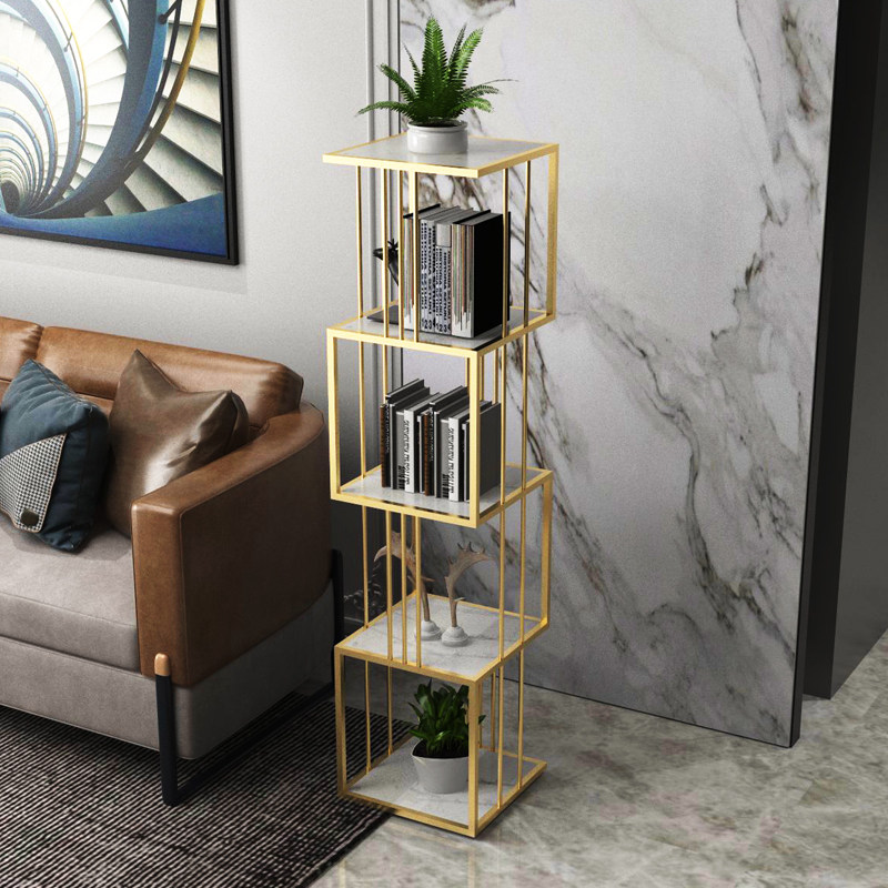 Light luxury Wrought iron shelf Floor-to-ceiling living room partition screen Nordic net Red storage shelf Flower rack Bedroom simple bookshelf
