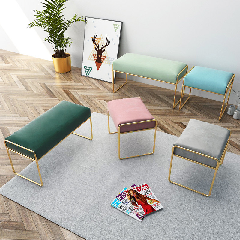 Light luxury clothing store Shoe stool Nordic bench Living room household door fitting room Low bench Bedroom bed tail stool
