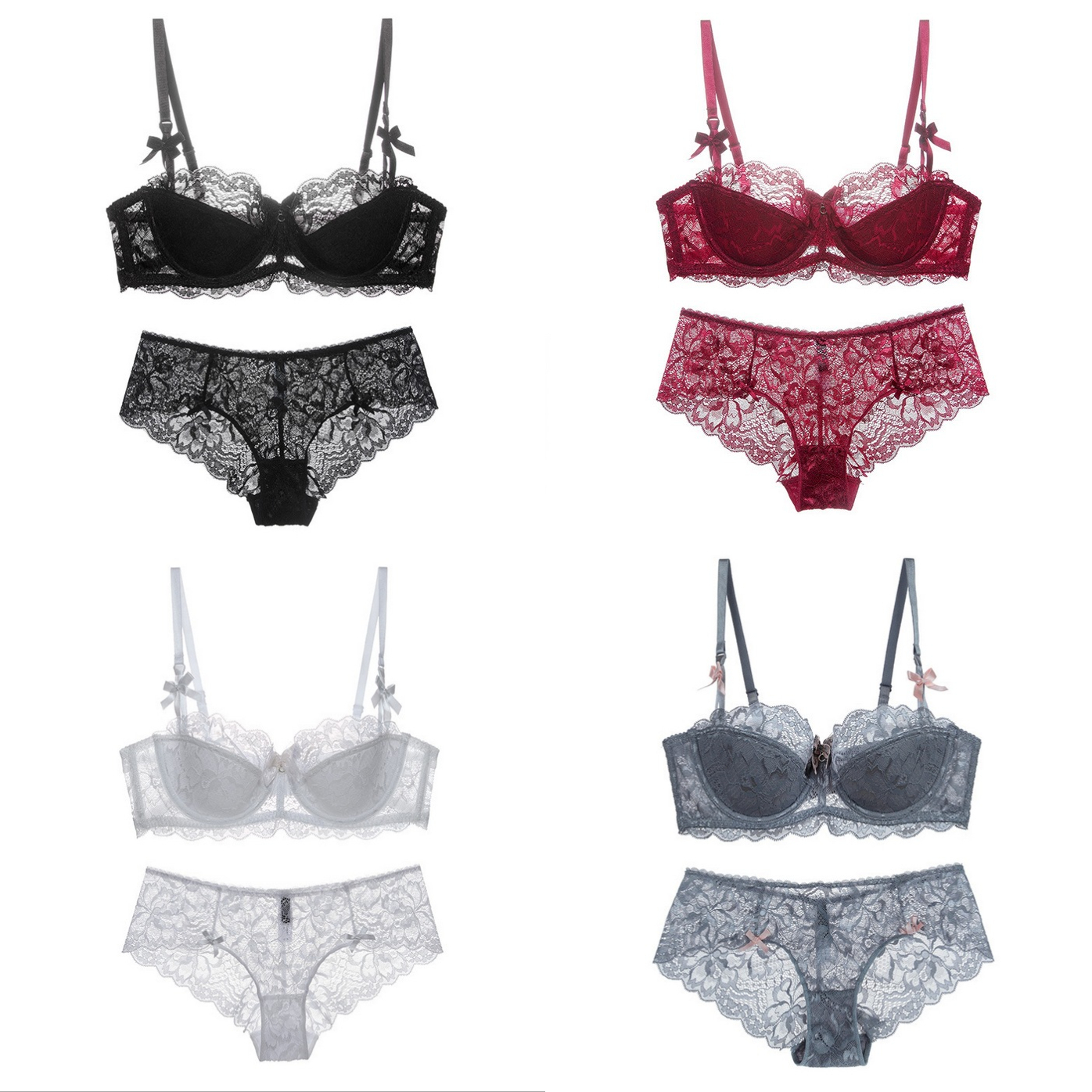 Clearance large size underwear fat mm200 catties sexy bra set sexy ultra-thin lace comfortable breathable style 95D