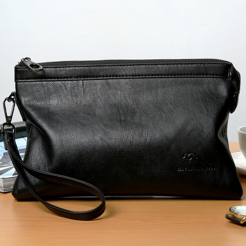 Baodi Kangaroo Clutch Bag Men's Casual Simple Business Large-capacity Portable Wallet Clip Bag Leather Hand Grab Envelope Bag