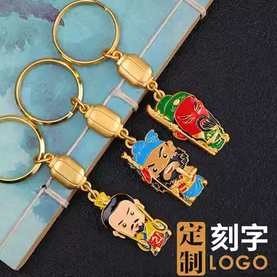 Metal cartoon keychain custom creative Chinese style gift opening event gifts Three Kingdoms character small pendant