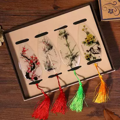Chinese style classical creative leaf vein bookmarks hipster students use ancient style leaves bookmarks ancient style gifts to send students kindergarten graduation gifts Teacher's Day gifts to teachers