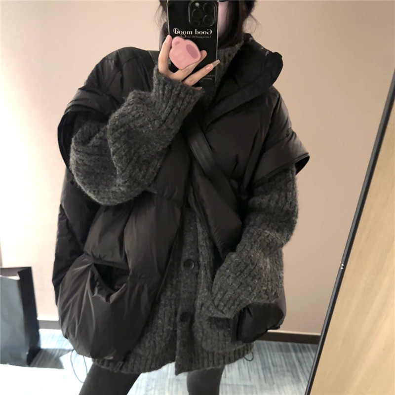 Korean-Style Oversized White Duck down Vest for Women, Korean Version, Casual and Warm Outerwear, Winter Vest Korean-Style Oversized White Duck down Vest for Women, Korean Version, Casual and Warm Outerwear, Winter Vest