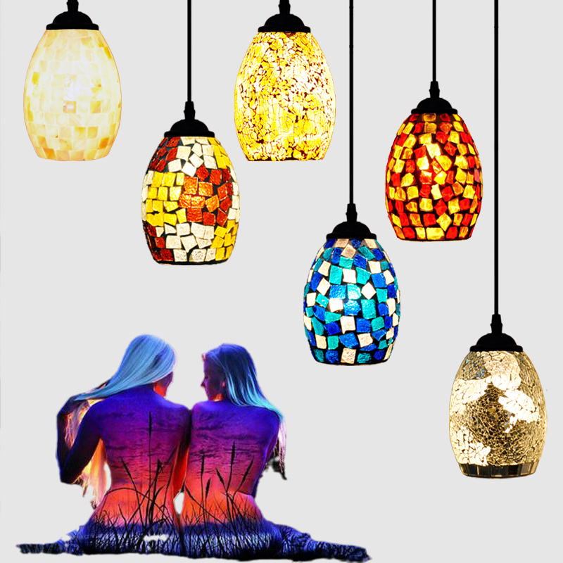 Mediterranean Dining Chandelier, European-Style Bedroom Bedside Lamp, Aisle Lamp, Tiffany Cafe, Milk Tea Shop, Bar Small Chandelier