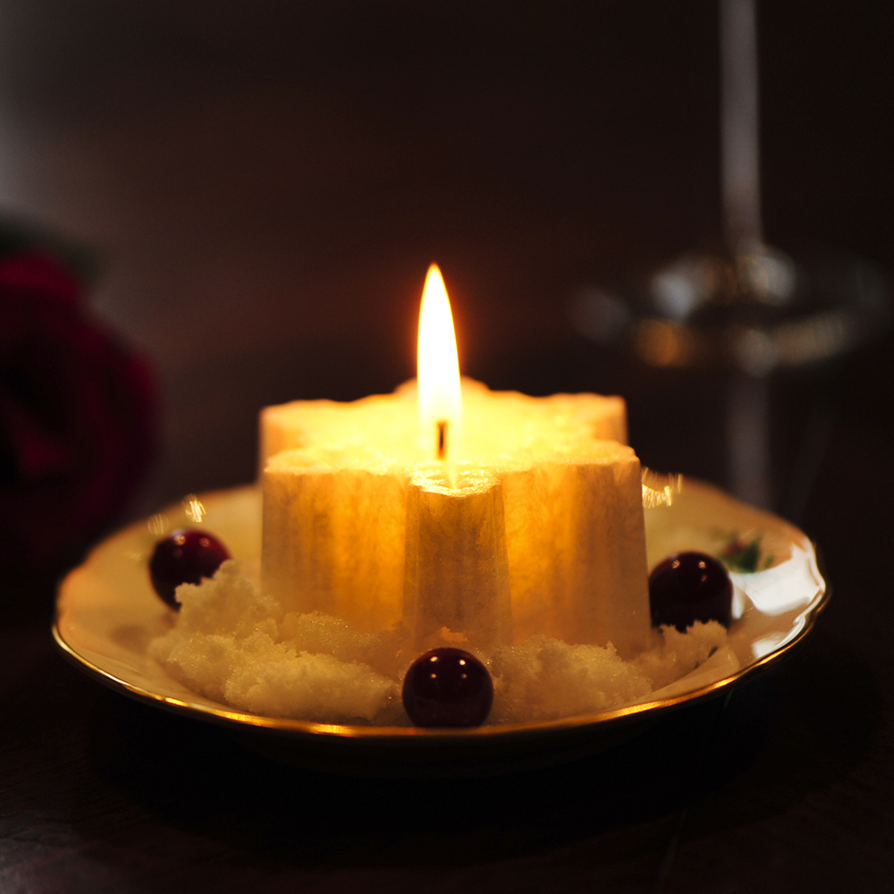 CHICROSE Artisanal Snowflake Candle Dinner Table Romantic Dinner Children Birthday Decorative Swing Accessories Gift Candle Holders