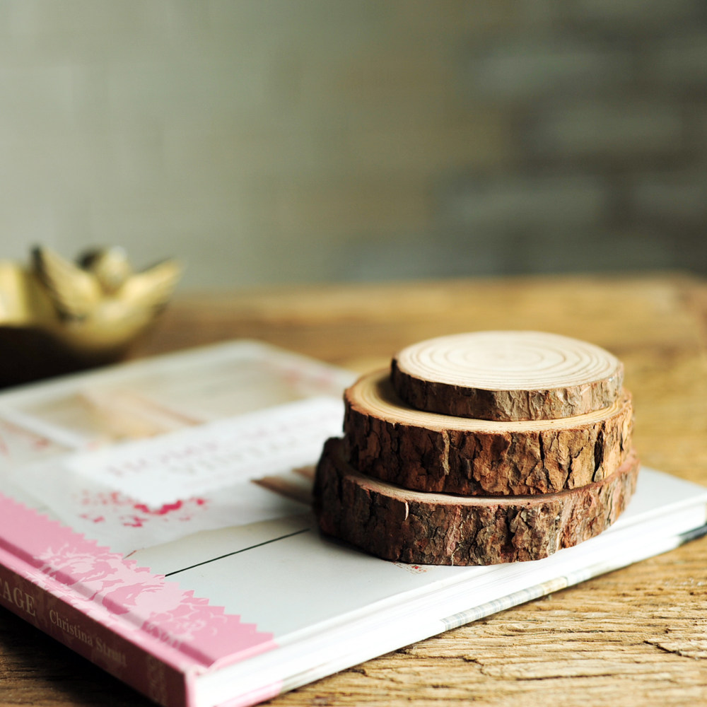 CHIC ROSE solid wood annual ring disc candle gasket diy handmade photography props model decorative ornaments