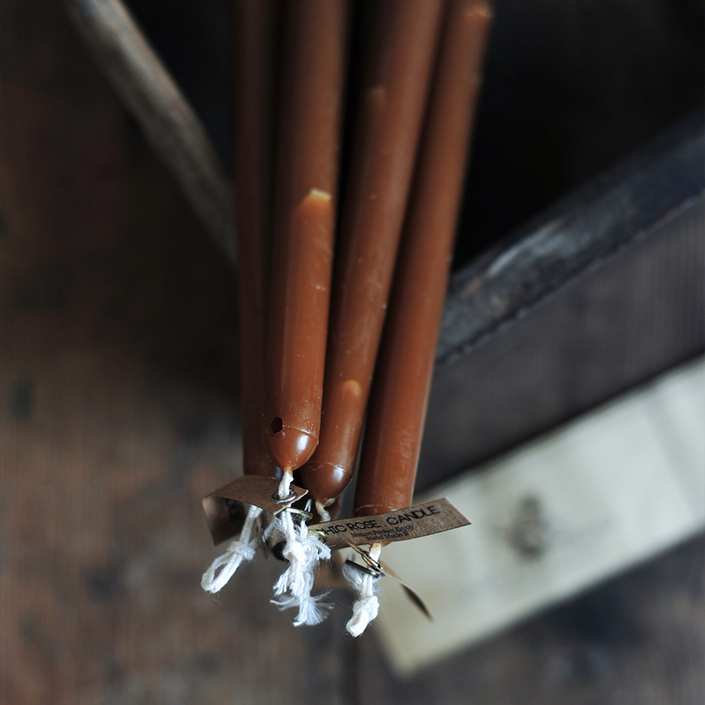 CHICROSE natural beeswax handmade long candle branch smokeless retro amber romantic dinner candlestick candlelight