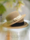 Summer Sun Protection Straw Hat for Women, Korean Style High-End Elegant Flat-Top Hat with Wide Brim for Shopping, Beach Vacation, and Sun Protection
