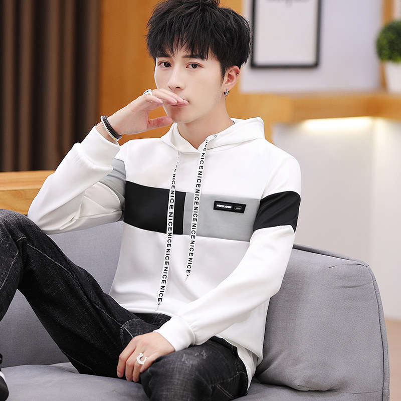 Men's long-sleeved thin hooded sweatshirt Male youth Korean slim spring and autumn T-shirt trend student jacket