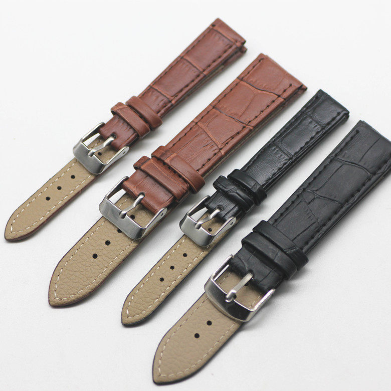 Watch Accessories Bamboo Festival Flowers Ultrathin Bull Leather Watches With Thin big Bamboo Watches with black brown crocodile veins