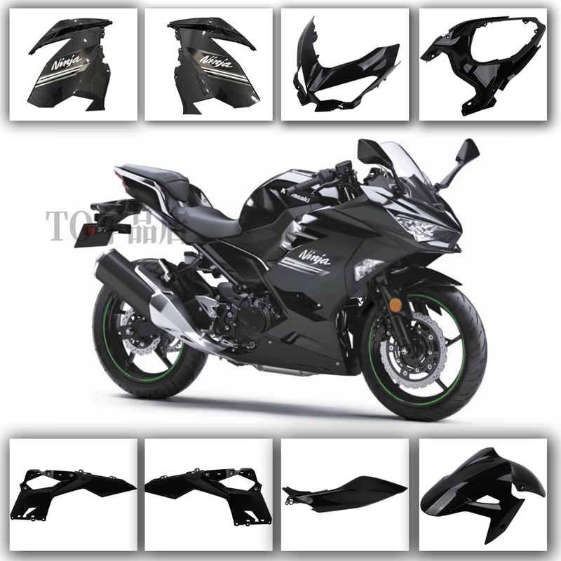Suitable for Kawasaki Ninja Ninja400 21-22 Years, Full Vehicle Shell, Fairing, Metal Black, Spark Black