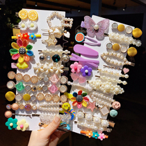 Hairclip Net red 2021 New Pearl Flower hairpin clip headgear banghaijia clip children Girls side hair accessories female