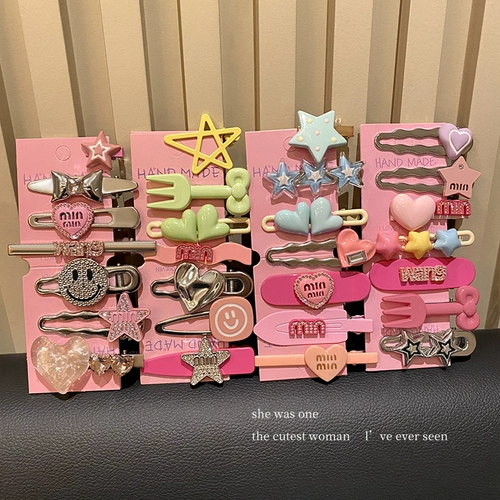 Металлическая заколка для волос, челка, золото 2 карат