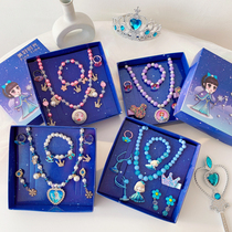 Childrens Necklace Jewelry Girl Girl Princess Tide Frozen Bracelet Accessories Cute Jewelry Gift Box Set