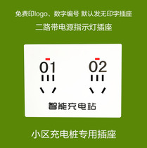 Double two-three plug five-hole ten-hole socket with indicator light socket Community charging pile electric vehicle charging pile socket