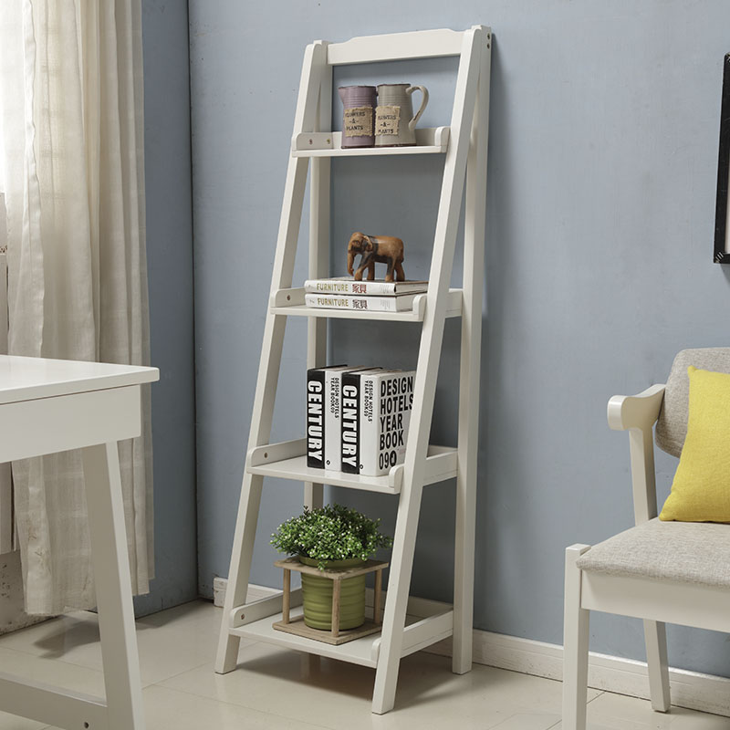 Solid Wood Floor Shelf Bedroom Simple Bookshelf Modern Minima Single Stepped Living Room Multilayer Wood Flower Shelf