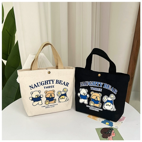 Портативный шоппер, маленькая барсетка, сумка, тканевый мешок, с медвежатами, сумка для еды, подарок на день рождения