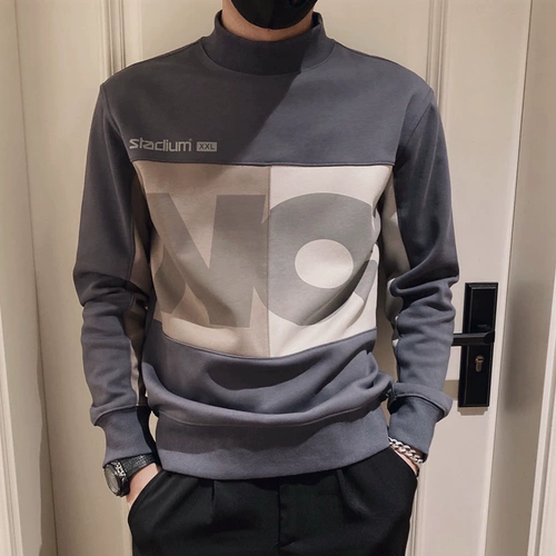 Толстовка, мужской осенний свитшот, универсальная трендовая куртка для отдыха, высокий воротник