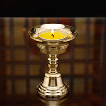 Pure copper for Buddhas exclusive candlestick indoor home Worship Candle Base For Buddha light lamp holder ghee lamp Buddha Supplies