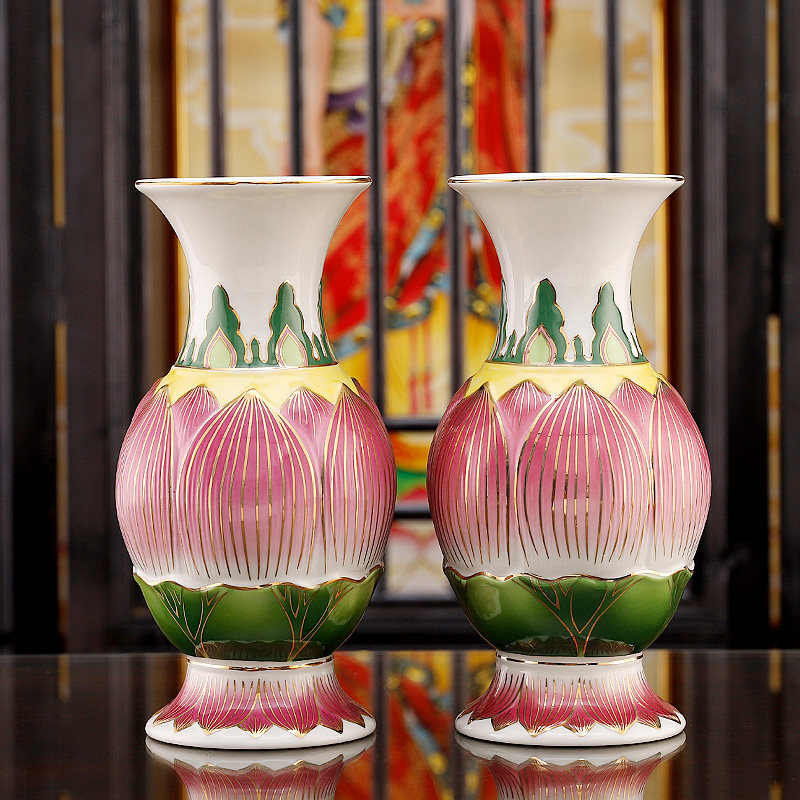 Ceramic offering relief vase indoor home Buddha for Buddha special for Buddha hall Guanyin bottle vase vase Buddha tools