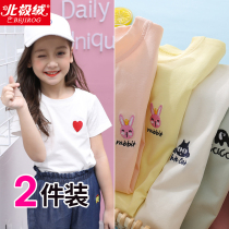 Childrens cotton T-shirt Short sleeve Western style white boy girl dress half sleeve summer dress Baby little girl T-shirt top