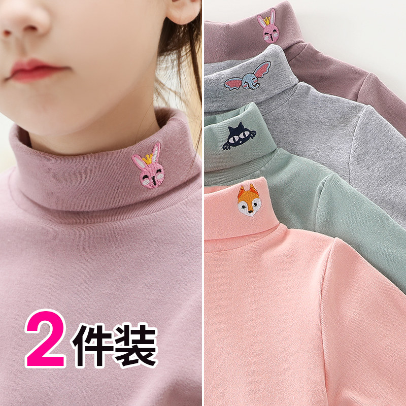 Spring and autumn cotton boys and girls semi-high collar base shirt Thin children's suit Western style with long-sleeved T-shirt top