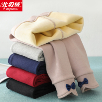 Girls  velvet leggings One-piece velvet outer wear Western style autumn and winter pants Childrens baby thickened winter female treasure pants