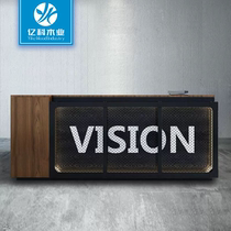 Retro industrial style cash register hot pot barbecue shop bar bar corner with lights hotel iron net reception front desk