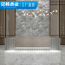 Simple modern training institution company stainless steel front desk hotel club cashier fitness studio bar table