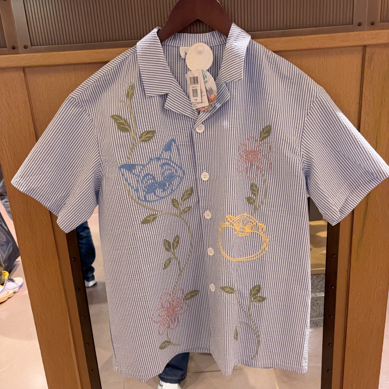 Shanghai Disney Domestic Distributor Zootopia Nick Striped Shirt Short-Sleeved Shirt