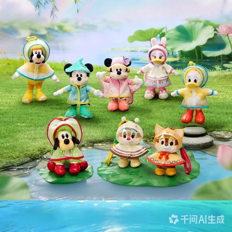 Shanghai Disney Domestic Agent Summer Mickey and Friends Water Diary Goofy Pluto Plush Pendant