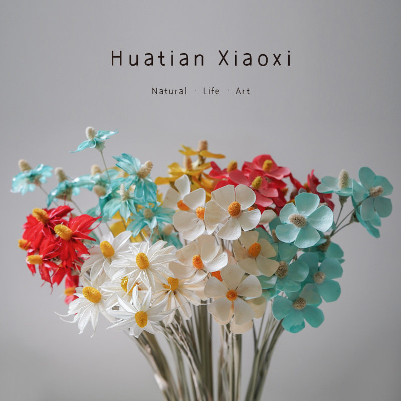 Violet Dry Flower Bouquet Natural Sticky Floral Home Decoration Diy Handmade Floral Heart Orchid Garden Little Fresh