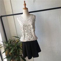 Clear Cabin Han Single Summer Refined Shiny shiny sheet Everest bottom Outer wearing female style harnesses vest hem Hem Folds Nightclub