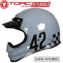  TORC carbon fiber off-road rally helmet motorcycle retro full helmet mens and womens four seasons personalized summer helmet lightweight