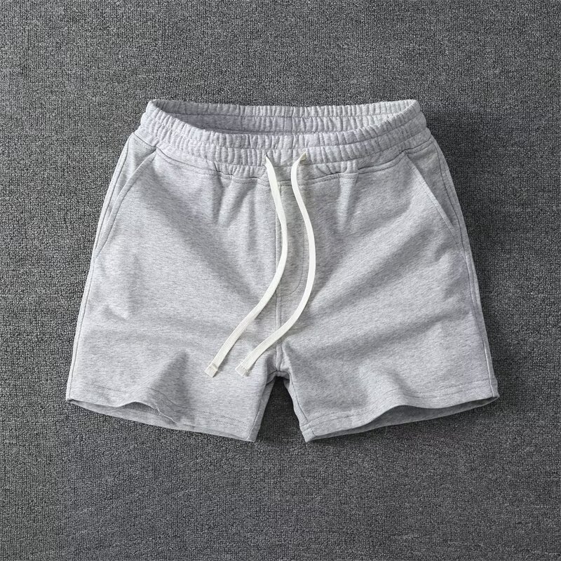 2025 Summer New Style Pure Cotton Men's Three-Quarter Shorts Casual Running Fitness Basketball Men's Gray Sports 4-Quarter Shorts