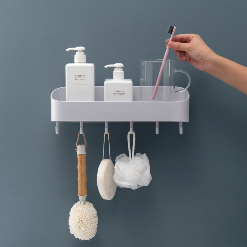 Makeup Room Shelve Wall-mounted Toilet Bathroom Wash bathroom Wash Desk Wash with Corner Racks Free of Punch Holes (Q)